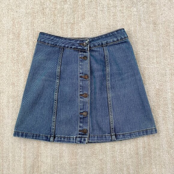3 for $6 Topshop Moto Denim Mini Skirt 26 - Picture 1 of 7
